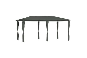 Paviljong med sidevegger 3x6x2,6 m antrasitt 160 g/m² - Antrasittgrå - Hagemøbler - Solbeskyttelse - Paviljonger - Komplett paviljong