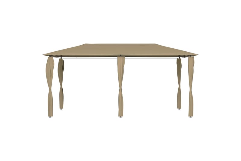 Paviljong med sidevegger 3x6x2,6 m gråbrun 160 g/m² - Taupe - Komplett paviljong