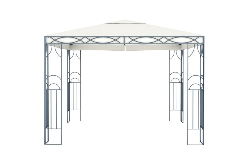 Paviljong med strenglys 300x300 cm krem - Krem - Hagemøbler - Solbeskyttelse - Paviljonger - Komplett paviljong