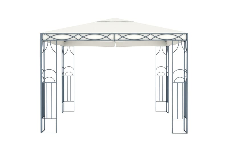 Paviljong med strenglys 300x300 cm krem - Krem - Komplett paviljong
