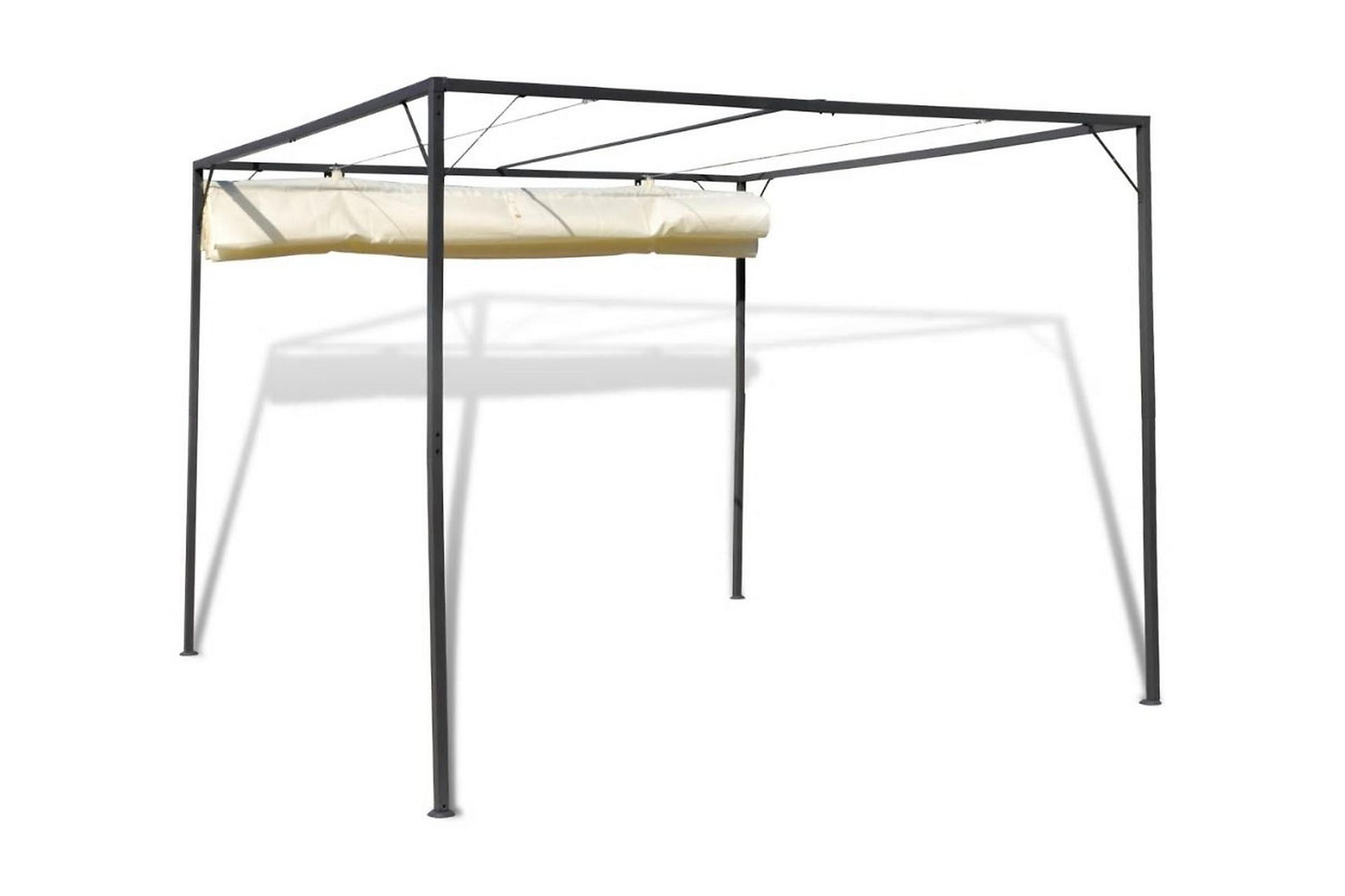 Paviljong med uttrekkbar solskjerm - Hagemøbler - Solbeskyttelse - Paviljonger - Komplett paviljong