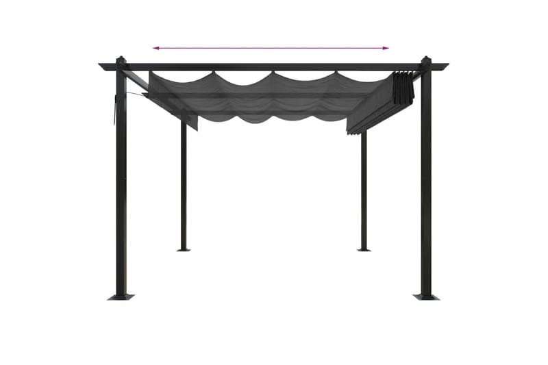 Paviljong med uttrekkbart tak 3x3 m antrasitt - Antrasittgrå - Hagemøbler - Solbeskyttelse - Paviljonger - Komplett paviljong