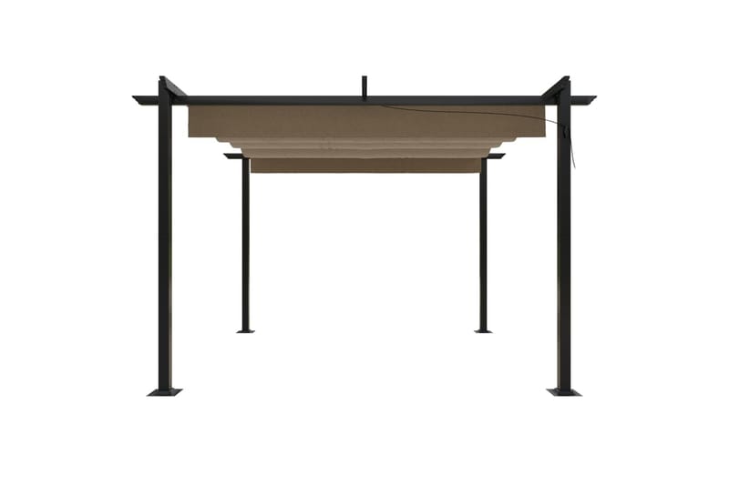 Paviljong med uttrekkbart tak 3x3 m gråbrun - Taupe - Hagemøbler - Solbeskyttelse - Paviljonger - Komplett paviljong