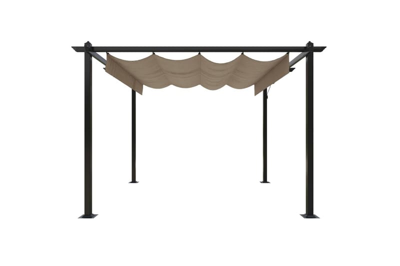 Paviljong med uttrekkbart tak 3x3 m gråbrun - Taupe - Hagemøbler - Solbeskyttelse - Paviljonger - Komplett paviljong