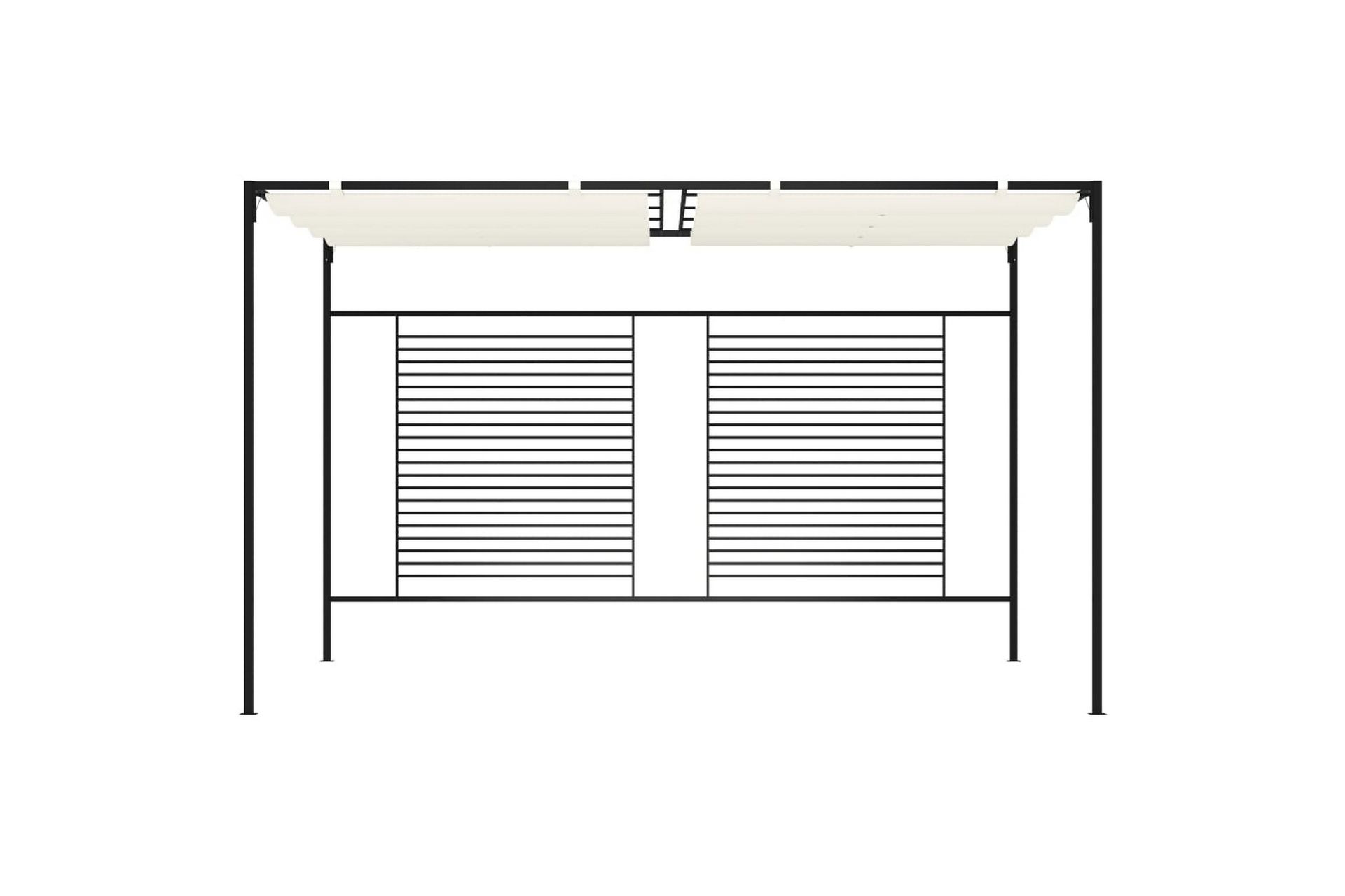 Paviljong med uttrekkbart tak 3x4x2,3 m kremhvit 180 g/m² - Krem - Hagemøbler - Solbeskyttelse - Paviljonger - Komplett paviljong