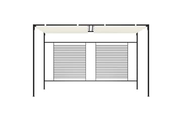 Paviljong med uttrekkbart tak 3x4x2,3 m kremhvit 180 g/m² - Krem - Hagemøbler - Solbeskyttelse - Paviljonger - Komplett paviljong