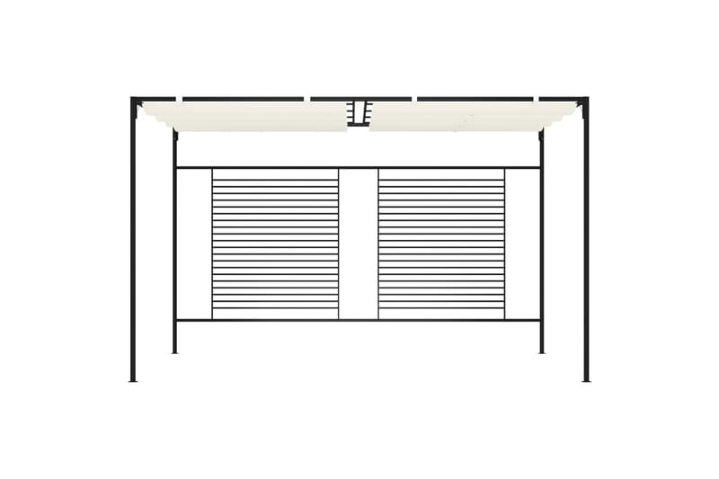 Paviljong med uttrekkbart tak 3x4x2,3 m kremhvit 180 g/m² - Krem - Komplett paviljong