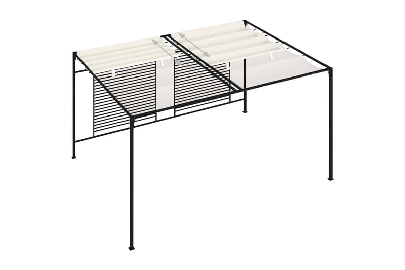 Paviljong med uttrekkbart tak 3x4x2,3 m kremhvit 180 g/m² - Krem - Hagemøbler - Solbeskyttelse - Paviljonger - Komplett paviljong