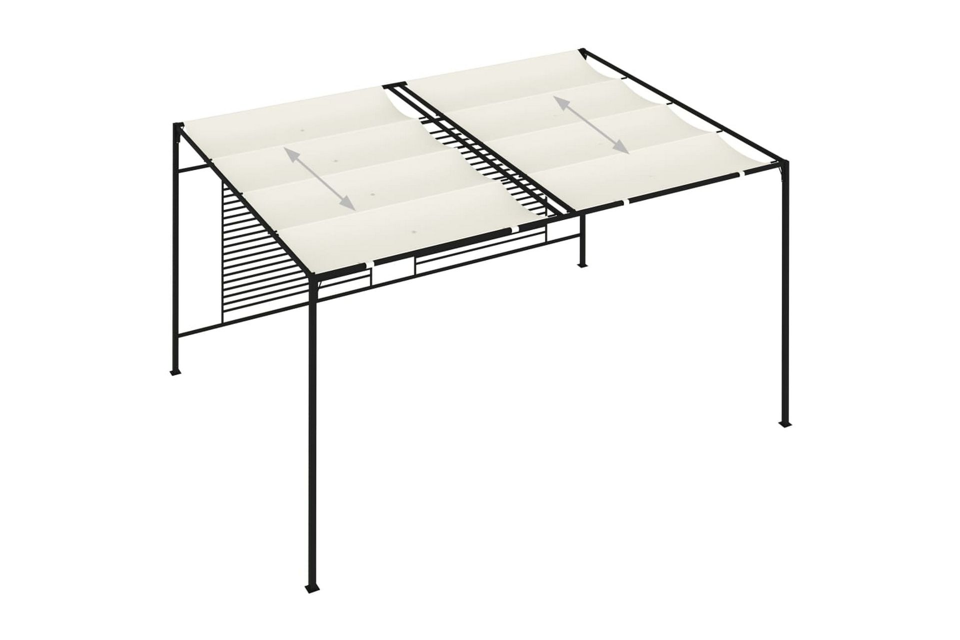 Paviljong med uttrekkbart tak 3x4x2,3 m kremhvit 180 g/m² - Krem - Hagemøbler - Solbeskyttelse - Paviljonger - Komplett paviljong