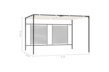 Paviljong med uttrekkbart tak 3x4x2,3 m kremhvit 180 g/m² - Krem - Hagemøbler - Solbeskyttelse - Paviljonger - Komplett paviljong