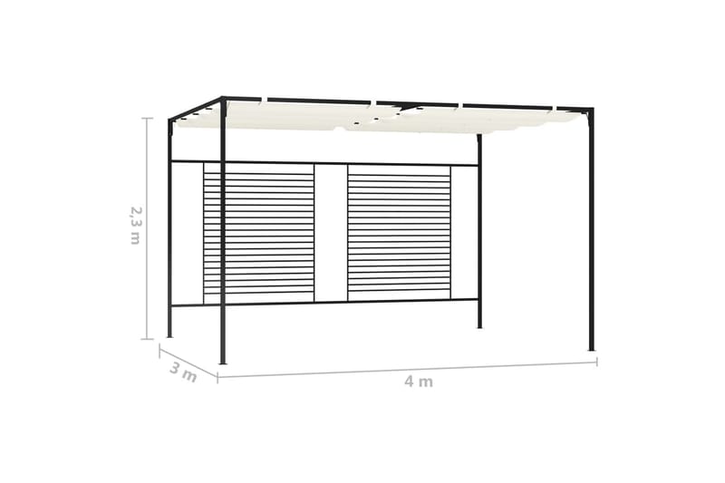 Paviljong med uttrekkbart tak 3x4x2,3 m kremhvit 180 g/m² - Krem - Komplett paviljong