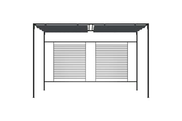 Paviljong med uttrekkbart tak 4x3x2,3 m antrasitt 180 g/m² - Antrasittgrå - Hagemøbler - Solbeskyttelse - Paviljonger - Komplett paviljong