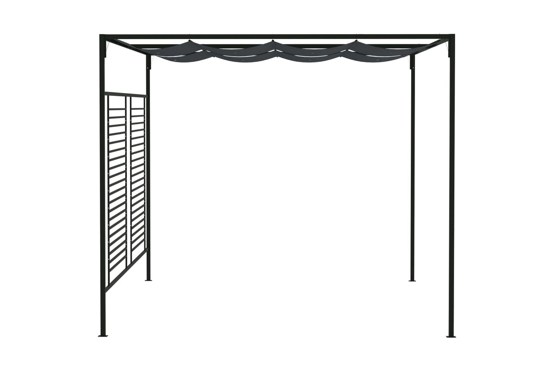 Paviljong med uttrekkbart tak 4x3x2,3 m antrasitt 180 g/m² - Antrasittgrå - Hagemøbler - Solbeskyttelse - Paviljonger - Komplett paviljong