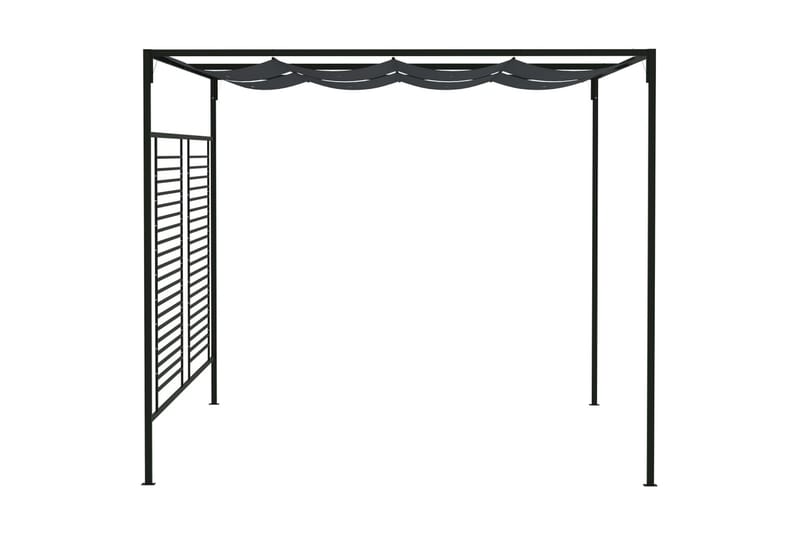 Paviljong med uttrekkbart tak 4x3x2,3 m antrasitt 180 g/m² - Antrasittgrå - Hagemøbler - Solbeskyttelse - Paviljonger - Komplett paviljong