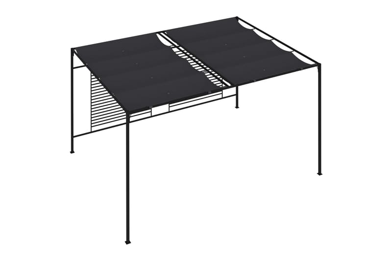 Paviljong med uttrekkbart tak 4x3x2,3 m antrasitt 180 g/m² - Antrasittgrå - Hagemøbler - Solbeskyttelse - Paviljonger - Komplett paviljong