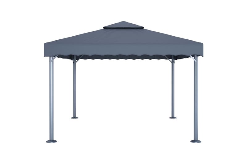 Paviljong og strenglys 400x300 cm antrasitt aluminium - Antrasittgrå - Hagemøbler - Solbeskyttelse - Paviljonger - Komplett paviljong