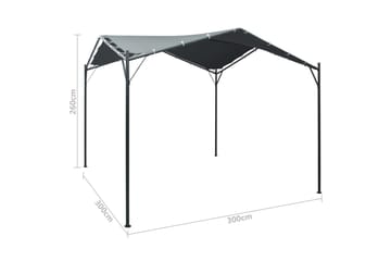 Paviljongtelt 3x3 m stål antrasitt - Grå - Hagemøbler - Solbeskyttelse - Paviljonger - Komplett paviljong