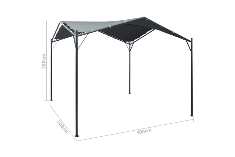 Paviljongtelt 3x3 m stål antrasitt - Grå - Hagemøbler - Solbeskyttelse - Paviljonger - Komplett paviljong