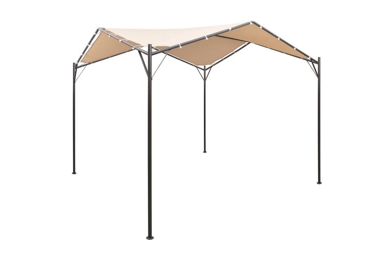 Paviljongtelt 4x4 m stål beige - Hagemøbler - Solbeskyttelse - Paviljonger - Komplett paviljong