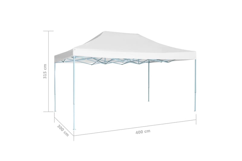 Profesjonelt sammenleggbart festtelt 3x4 m stål hvit - Hagemøbler - Solbeskyttelse - Paviljonger - Komplett paviljong