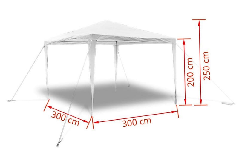 Pyramidetak paviljong 3 x 3m - Hagemøbler - Solbeskyttelse - Paviljonger - Komplett paviljong