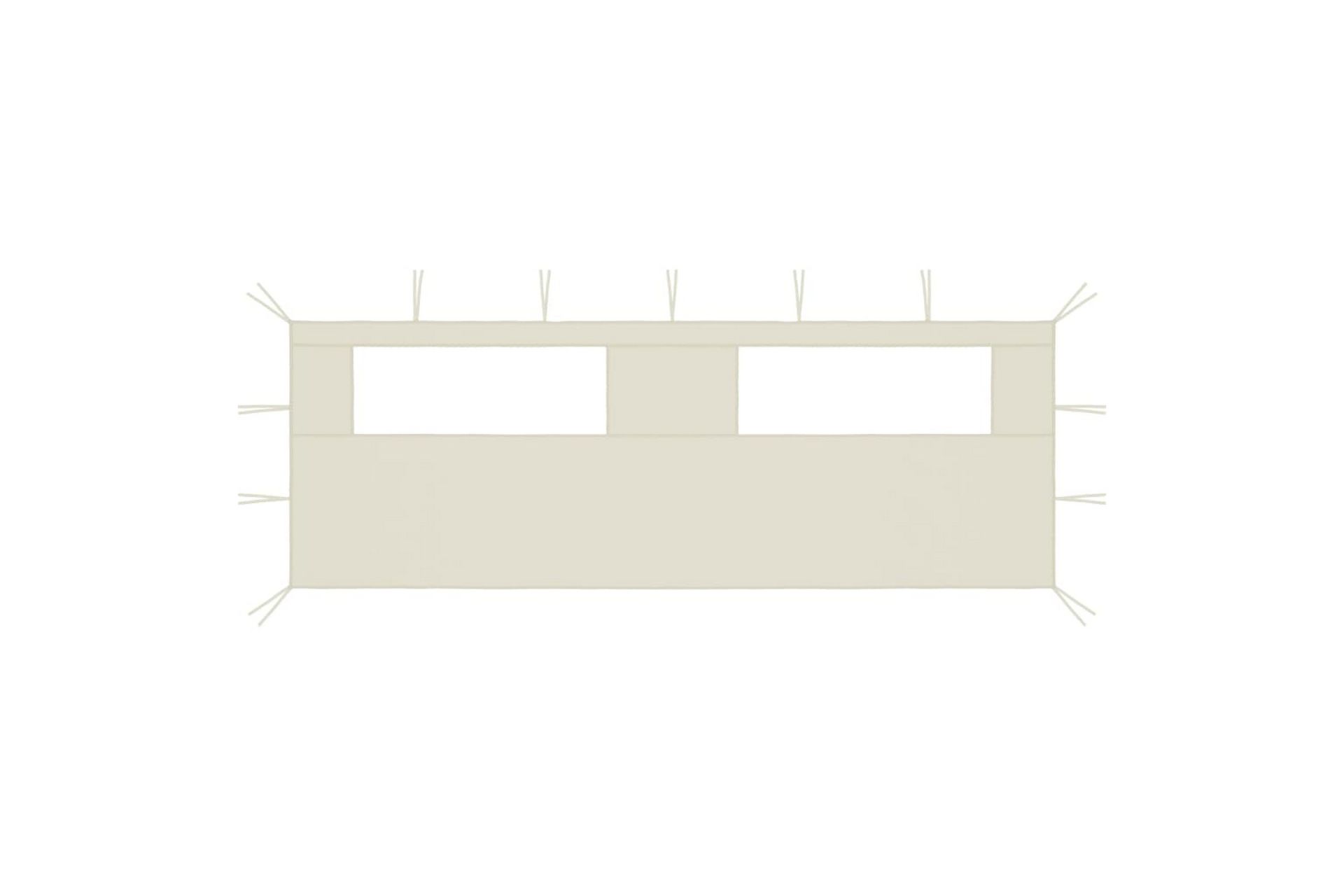 Sidevegg til paviljong med vinduer 6x2 m kremhvit - Krem - Hagemøbler - Solbeskyttelse - Paviljonger - Komplett paviljong