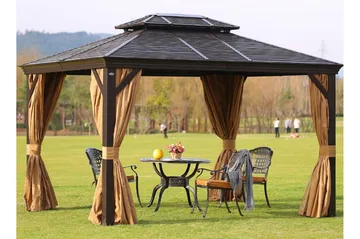 Sunsetia Paviljong 300x400x270 cm - Brun/Beige - Hagemøbler - Solbeskyttelse - Paviljonger - Komplett paviljong