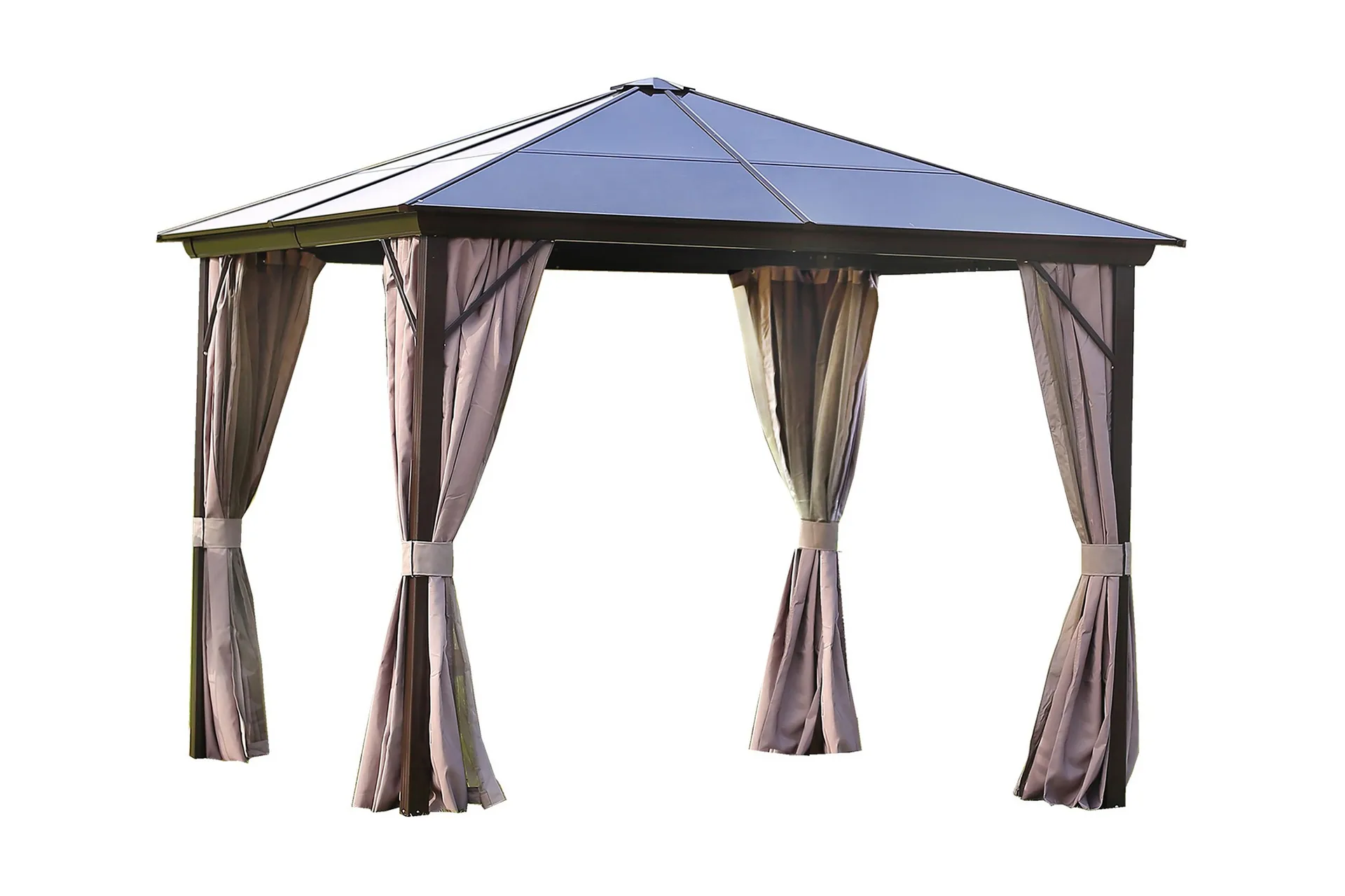 Sunsetia Paviljong 300x300x267 cm Polykarbonattak - Brun/Beige