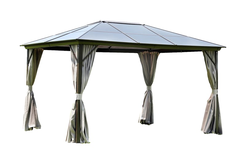Sunsetia Paviljong 300x300x270 cm Polykarbonattak - Brun/Beige - Hagemøbler - Solbeskyttelse - Paviljonger - Komplett paviljong