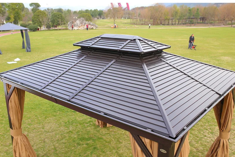 Sunsetia Paviljong 300x400x270 cm - Brun/Beige - Hagemøbler - Solbeskyttelse - Paviljonger - Komplett paviljong