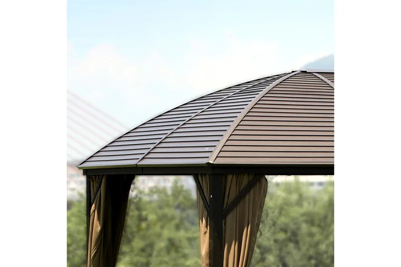 Sunsetia Paviljong 400x300x194 cm - Beige - Hagemøbler - Solbeskyttelse - Paviljonger - Komplett paviljong