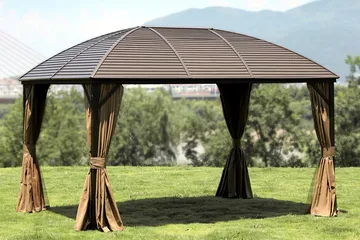 Sunsetia Paviljong 400x300x194 cm - Beige - Hagemøbler - Solbeskyttelse - Paviljonger - Komplett paviljong