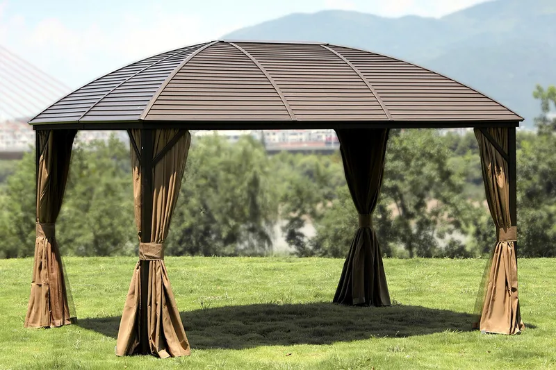 Sunsetia Paviljong 400x300x194 cm - Beige - Hagemøbler - Solbeskyttelse - Paviljonger - Komplett paviljong