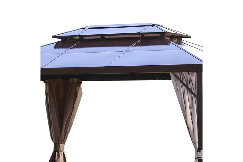 Sunsetia Paviljong 300x400x270 cm Polykarbonattak - Beige - Hagemøbler - Solbeskyttelse - Paviljonger - Komplett paviljong