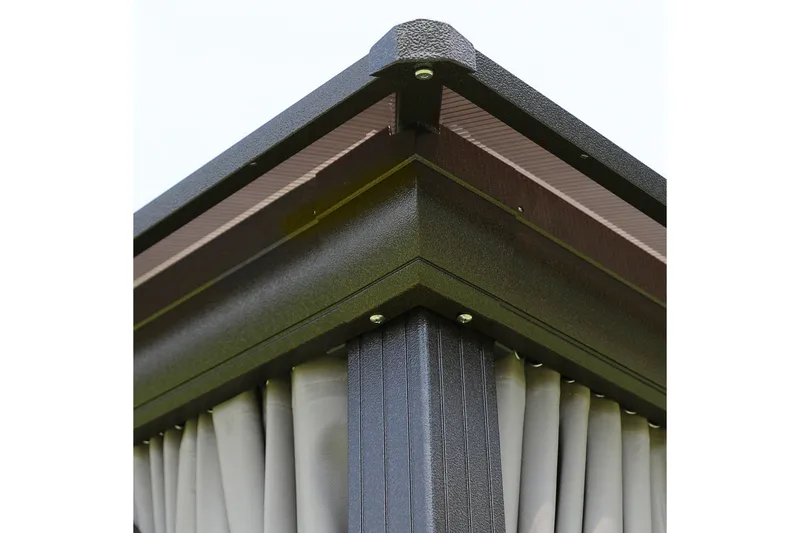 Sunsetia Paviljong 300x300x270 cm Polykarbonattak - Brun/Beige - Hagemøbler - Solbeskyttelse - Paviljonger - Komplett paviljong