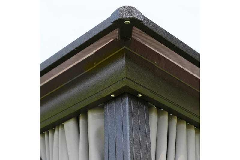 Sunsetia Paviljong 300x300x270 cm Polykarbonattak - Brun/Beige - Hagemøbler - Solbeskyttelse - Paviljonger - Komplett paviljong