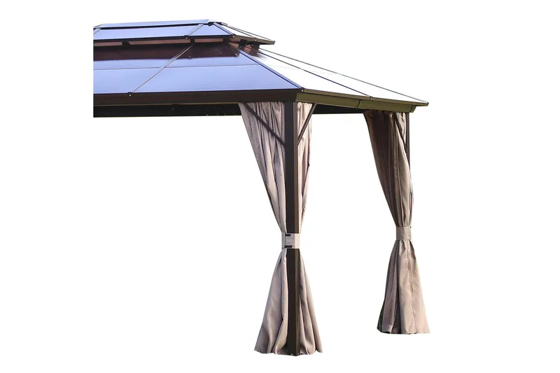 Sunsetia Paviljong 300x400x270 cm Polykarbonattak - Beige - Hagemøbler - Solbeskyttelse - Paviljonger - Komplett paviljong