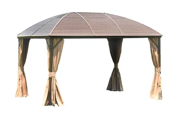 Sunsetia Paviljong 400x300x194 cm - Beige - Hagemøbler - Solbeskyttelse - Paviljonger - Komplett paviljong