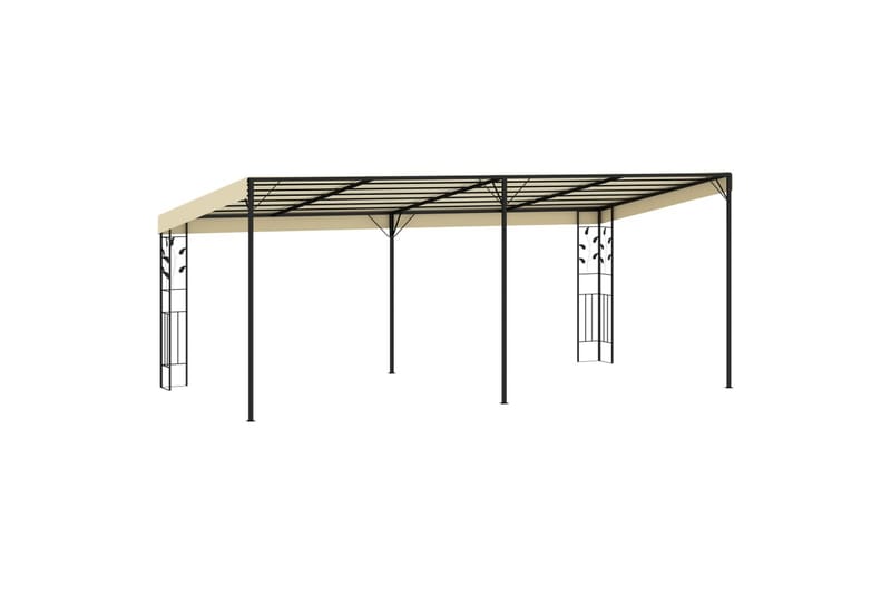 Veggmontert paviljong 6x3x2,5 m kremhvit - Hagemøbler - Solbeskyttelse - Paviljonger - Komplett paviljong