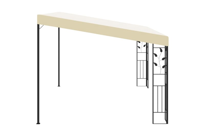 Veggmontert paviljong 4x3x2,5 m kremhvit - Hagemøbler - Solbeskyttelse - Paviljonger - Komplett paviljong