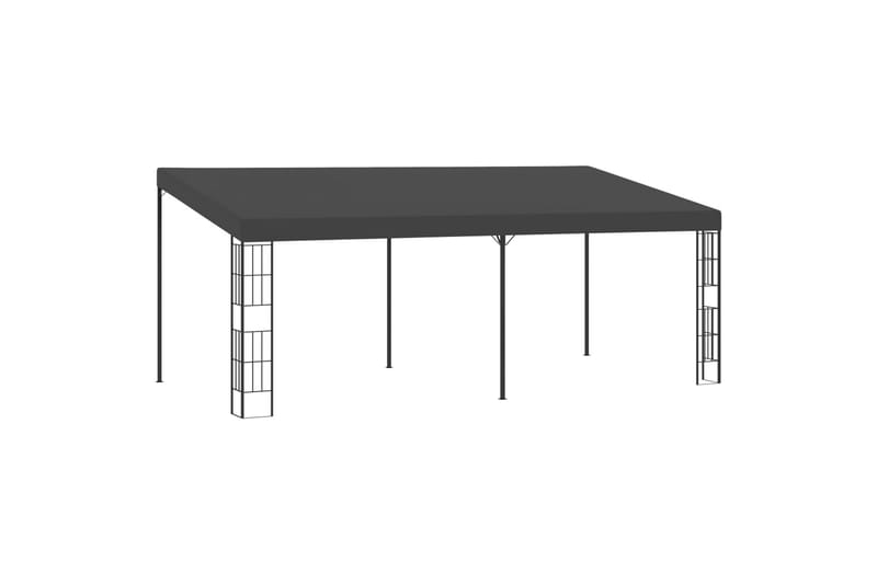 Veggmontert paviljong 3x6 m antrasitt stoff - Hagemøbler - Solbeskyttelse - Paviljonger - Komplett paviljong
