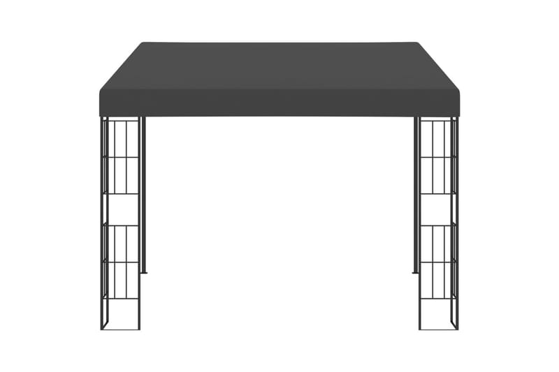 Veggmontert paviljong 3x3 m antrasitt stoff - Komplett paviljong