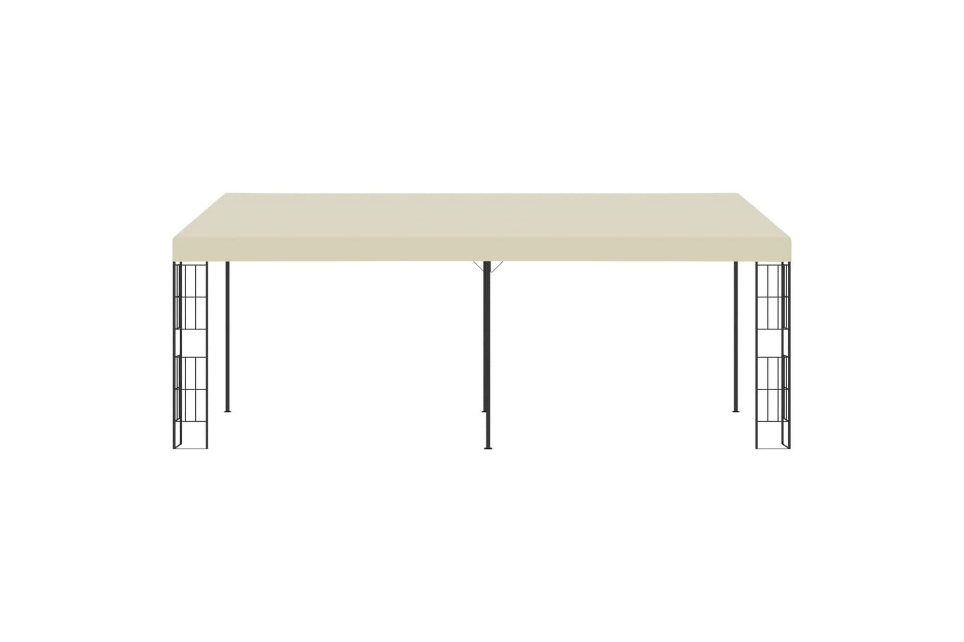 Veggmontert paviljong 3x6 m kremhvit stoff - Hagemøbler - Solbeskyttelse - Paviljonger - Komplett paviljong