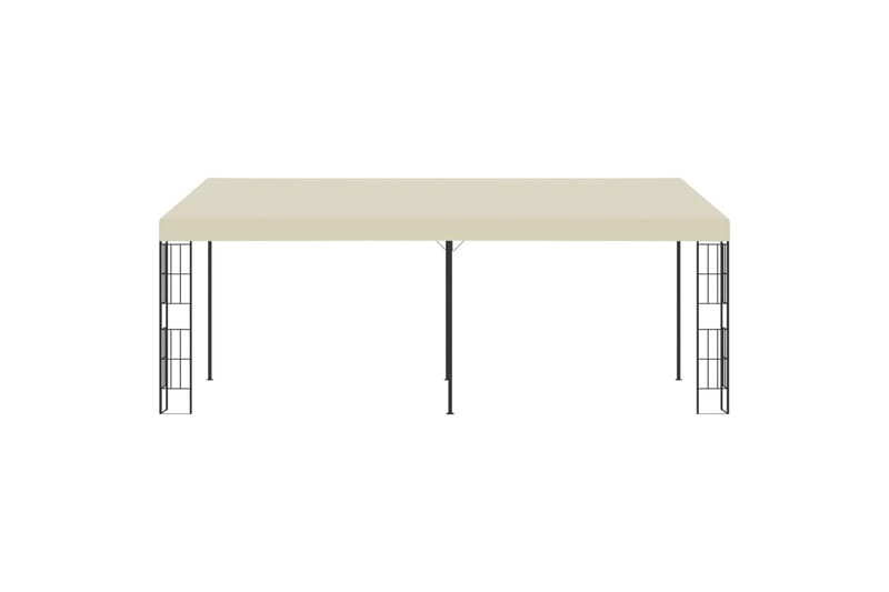 Veggmontert paviljong 3x6 m kremhvit stoff - Hagemøbler - Solbeskyttelse - Paviljonger - Komplett paviljong