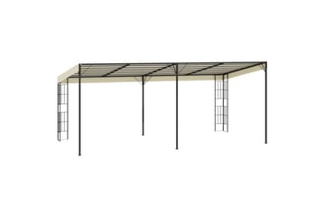 Veggmontert paviljong 3x6 m kremhvit stoff - Hagemøbler - Solbeskyttelse - Paviljonger - Komplett paviljong