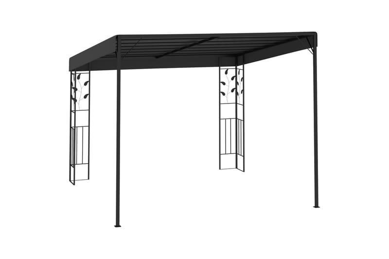 Veggmontert paviljong 3x3x2,5 m antrasitt - Hagemøbler - Solbeskyttelse - Paviljonger - Komplett paviljong