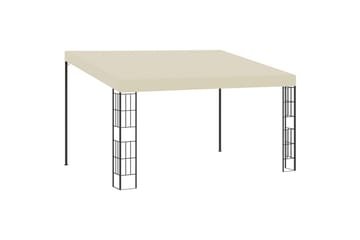 Veggmontert paviljong 3x4 m kremhvit stoff - Hagemøbler - Solbeskyttelse - Paviljonger - Komplett paviljong