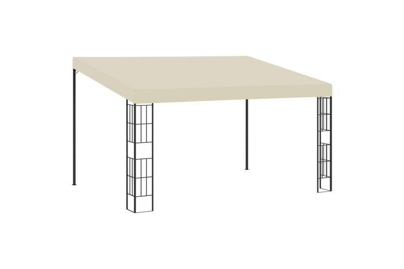 Veggmontert paviljong 3x4 m kremhvit stoff - Hagemøbler - Solbeskyttelse - Paviljonger - Komplett paviljong