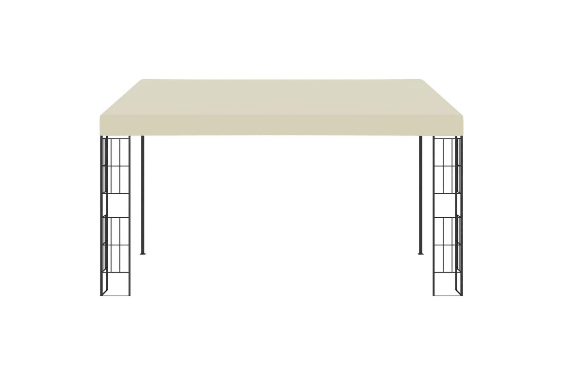 Veggmontert paviljong 3x4 m kremhvit stoff - Hagemøbler - Solbeskyttelse - Paviljonger - Komplett paviljong