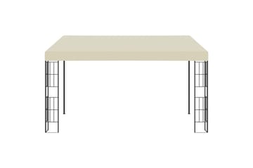 Veggmontert paviljong 3x4 m kremhvit stoff - Hagemøbler - Solbeskyttelse - Paviljonger - Komplett paviljong